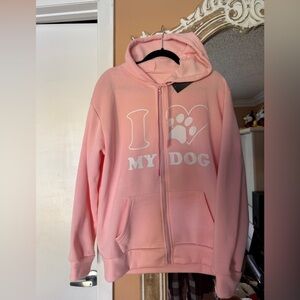 BRAND NEW  'I Love My Dog' Pink Hoodie